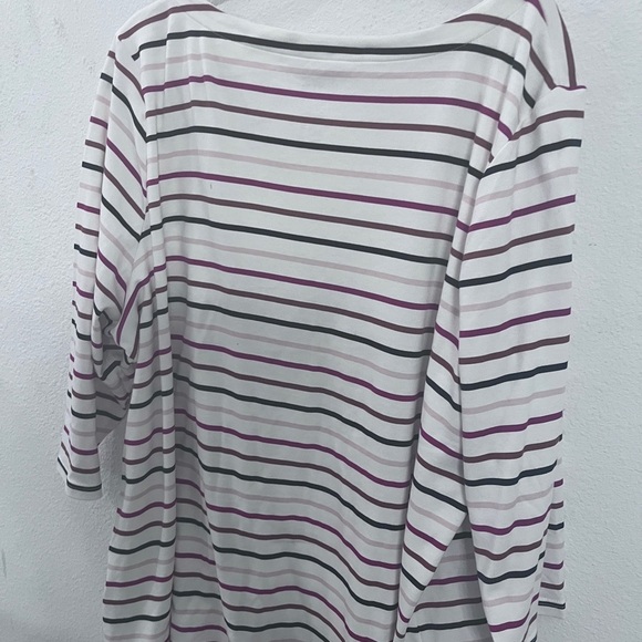 Women's Striped Top Shirt Multi Color 3X - Picture 1 of 9